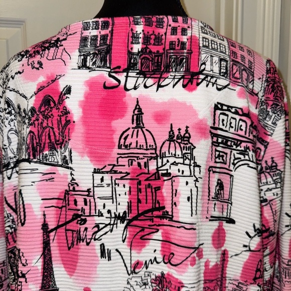 Multiples Pink and Black Paris Graphic Print Top - Picture 7 of 10